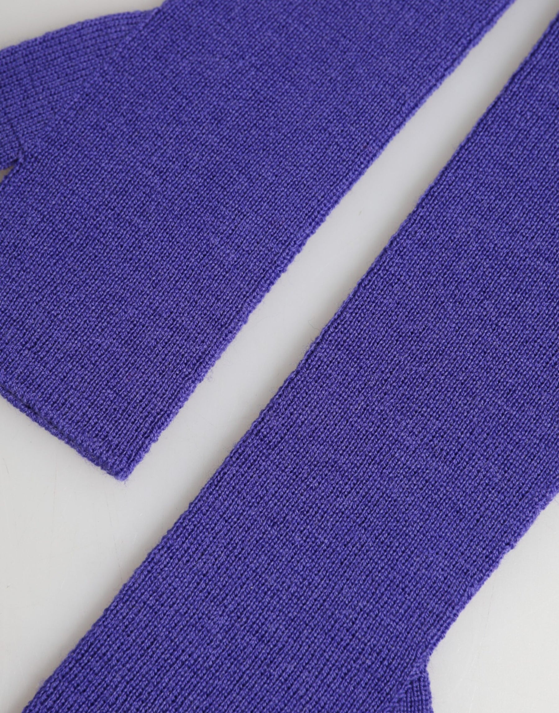 Dolce & Gabbana Violet Wool Fingerless Elbow Length Mitten Gloves | Regal Royce