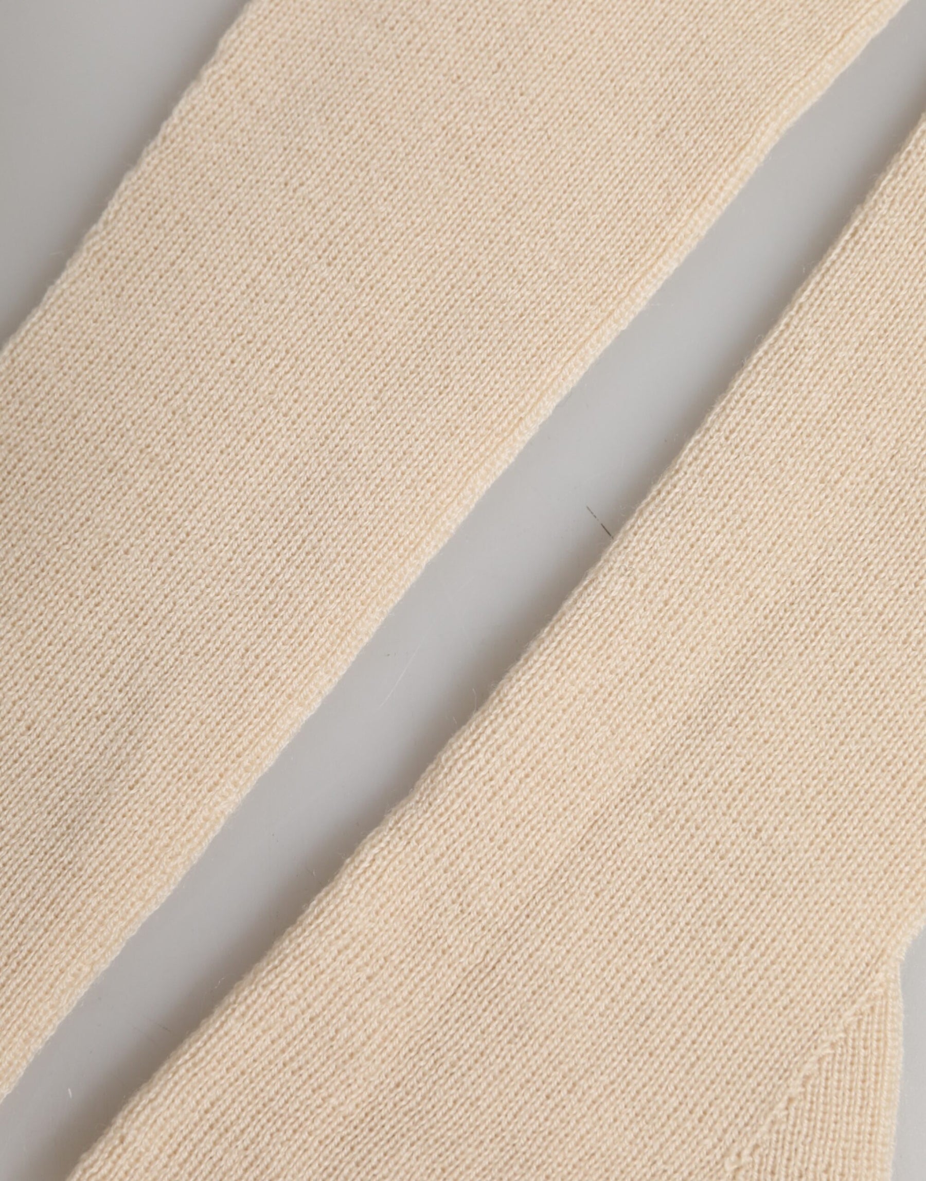 Dolce & Gabbana Beige Wool Fingerless Elbow Length Women Gloves | Regal Royce