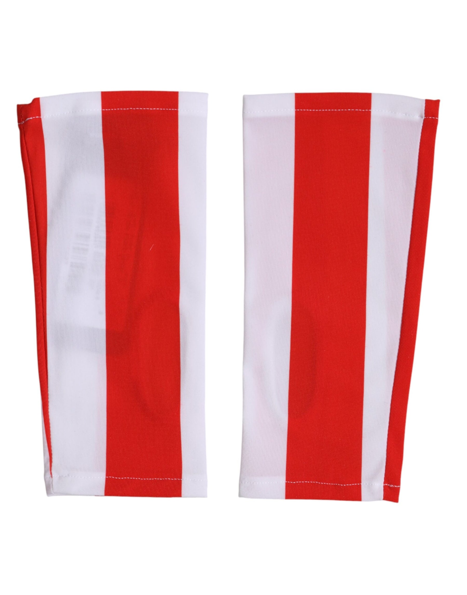 Dolce & Gabbana Red White Nylon Fingerless Wrist Length Gloves | Regal Royce