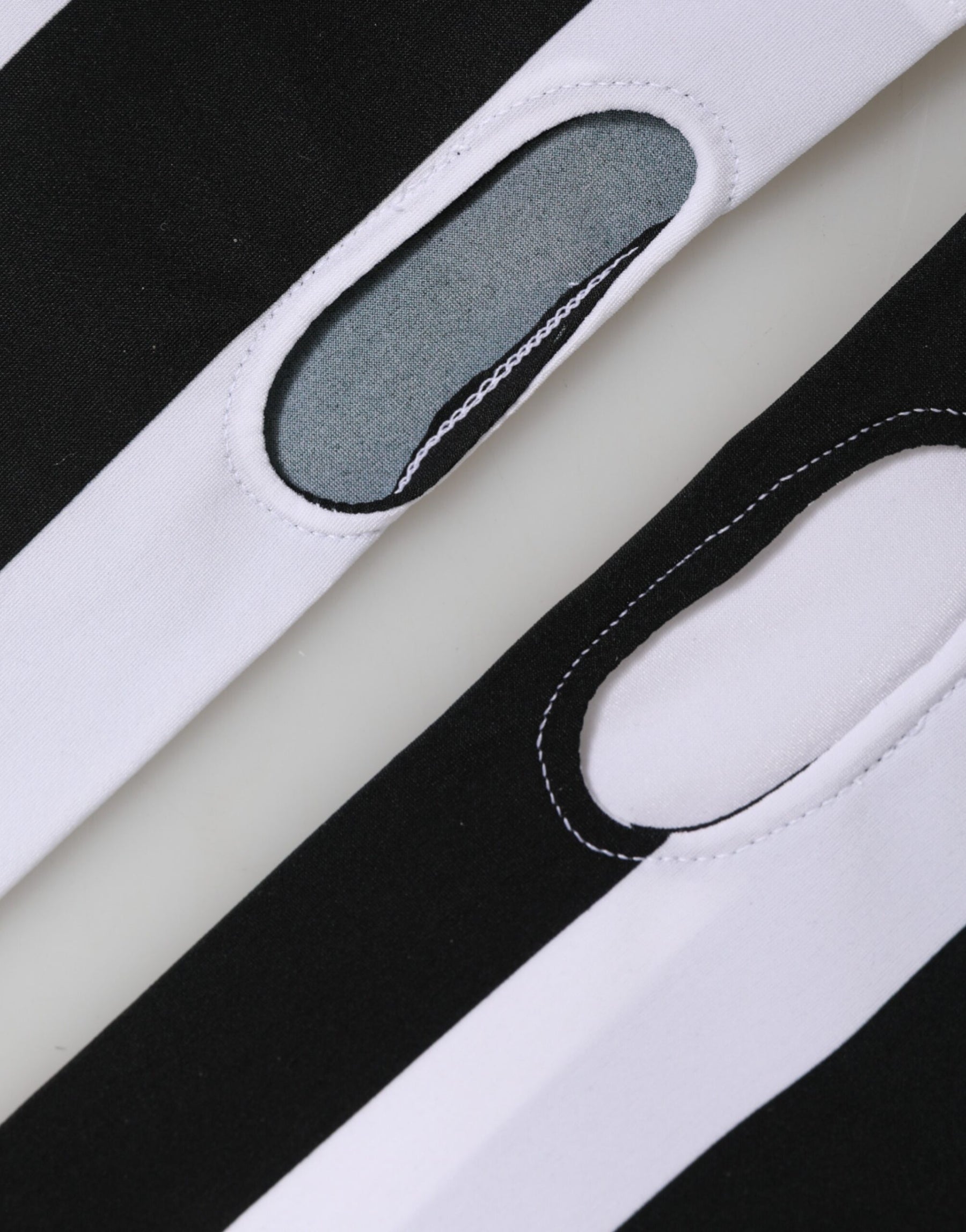 Dolce & Gabbana Black White Nylon Fingerless Wrist Length Gloves | Regal Royce