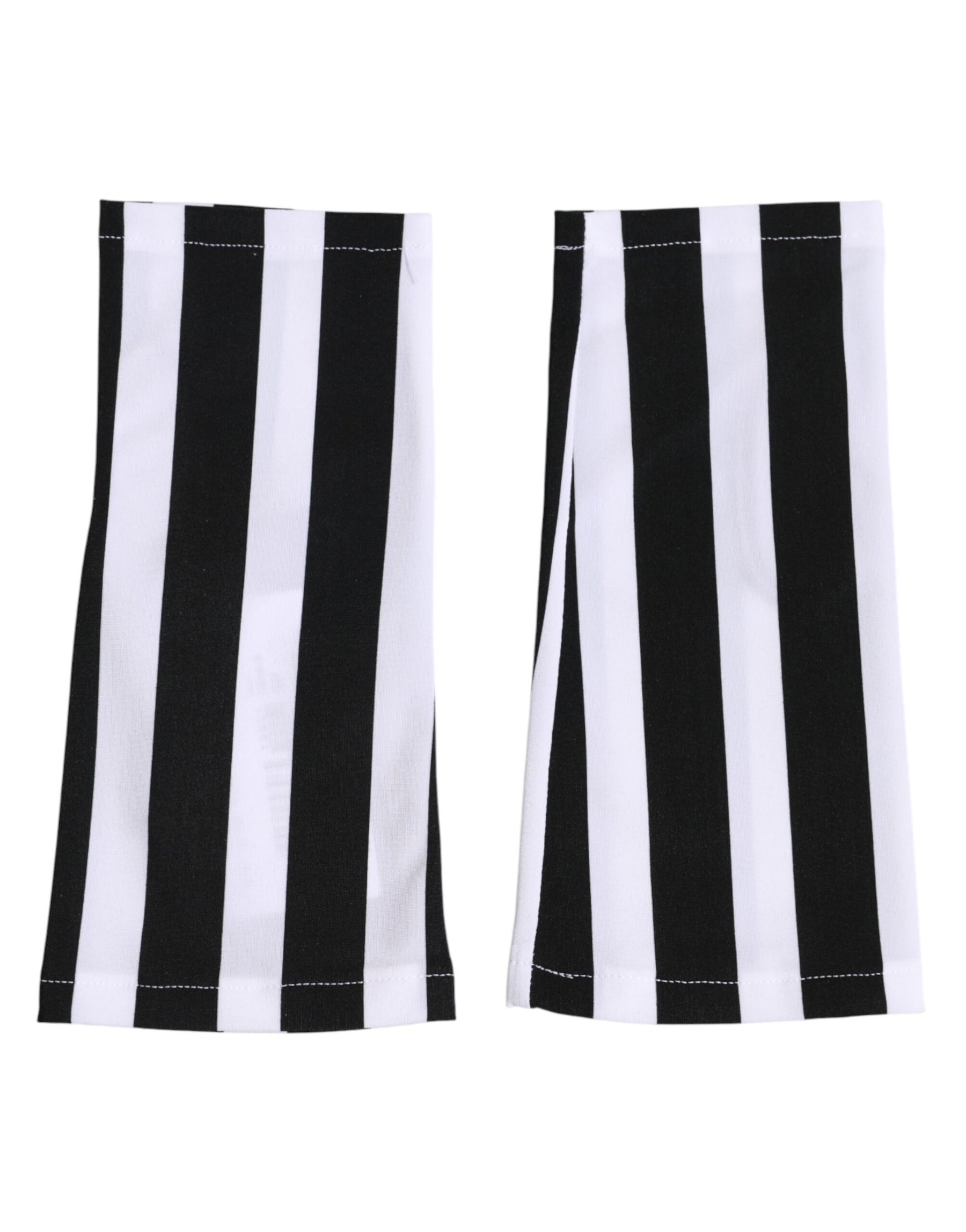 Dolce & Gabbana Black White Nylon Fingerless Wrist Length Gloves | Regal Royce