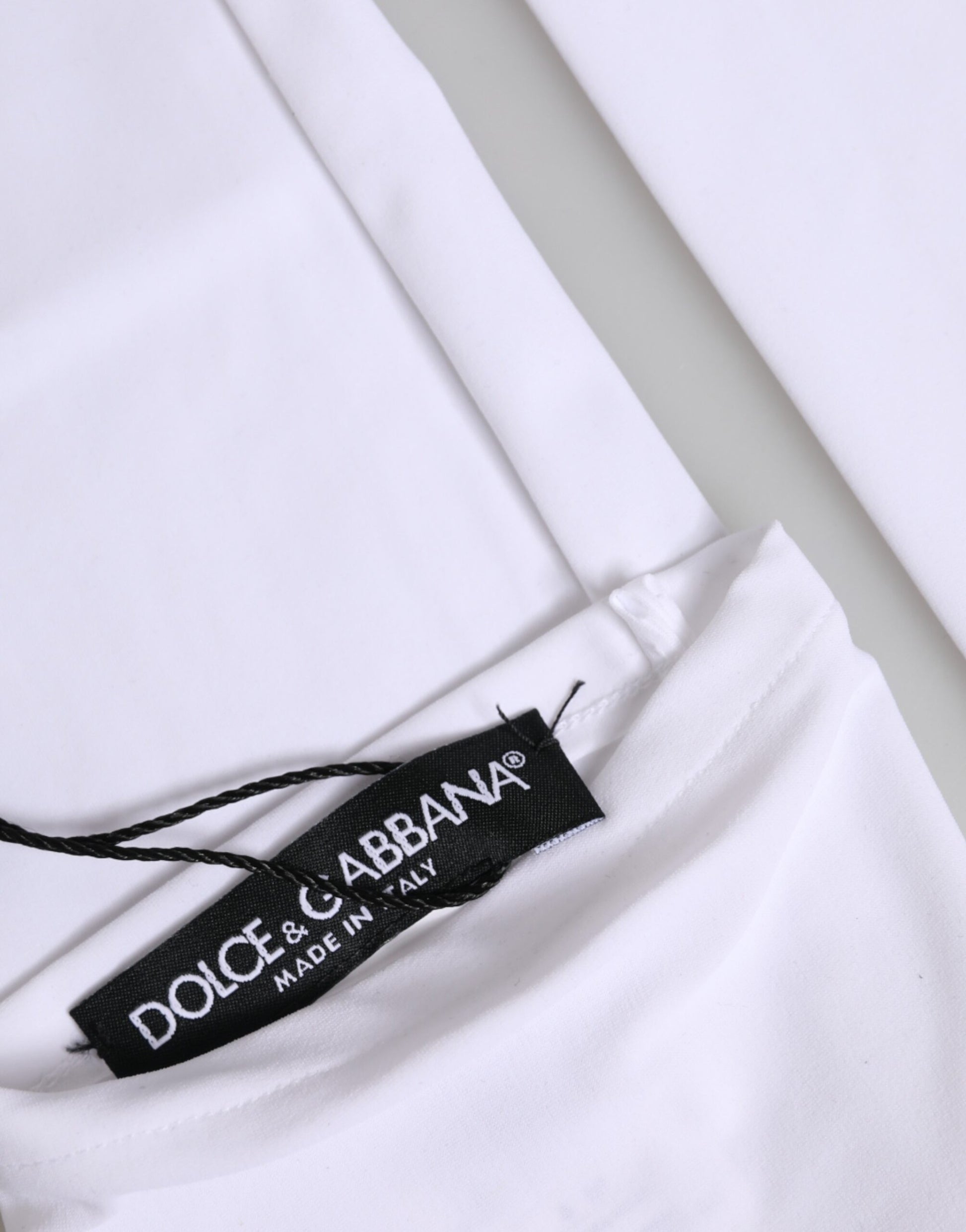 Dolce & Gabbana White Nylon Fingerless Elbow Length Mitten Gloves