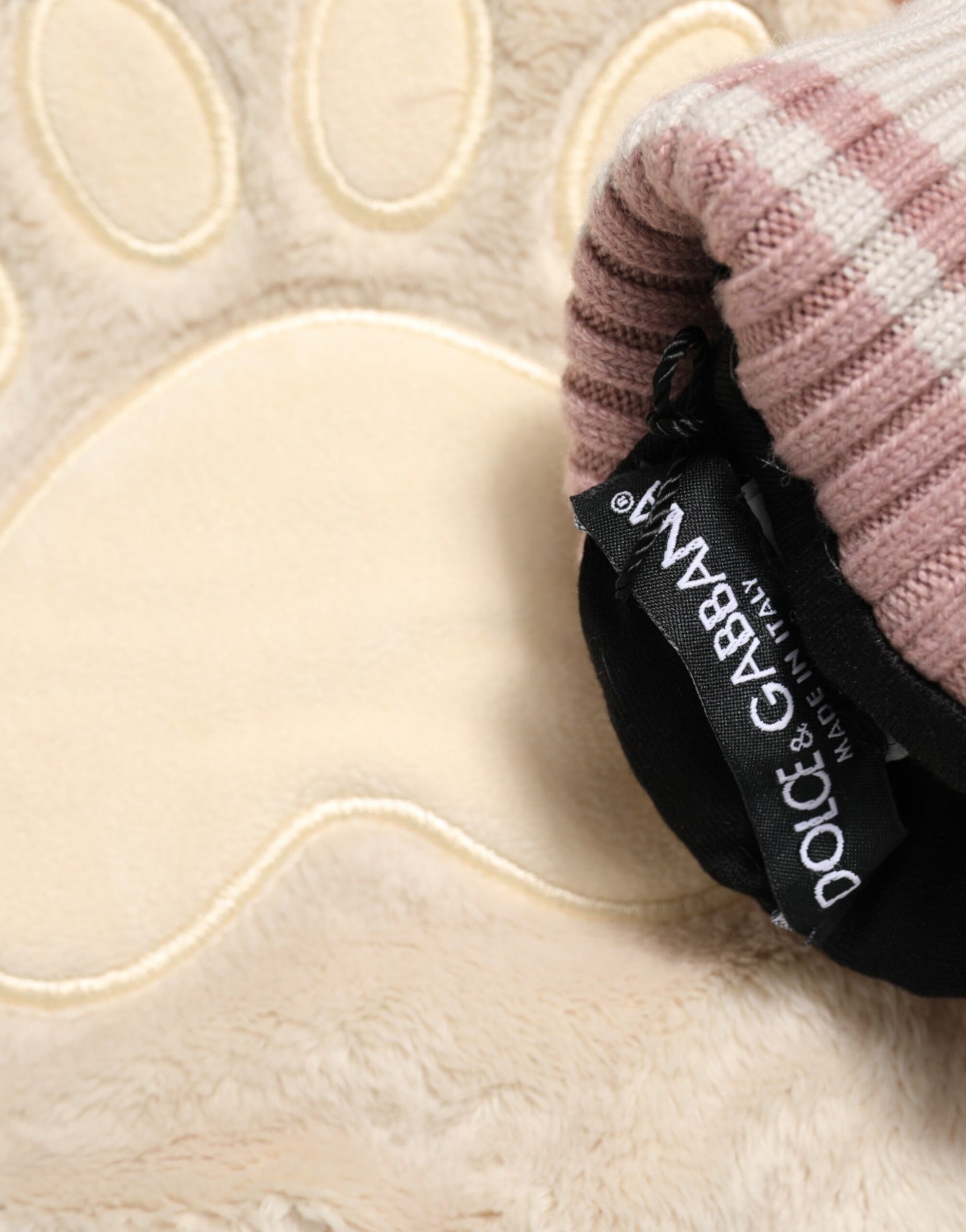 Dolce & Gabbana Brown Acrylic Knitted Fur Wrist Mitten Gloves | Regal Royce