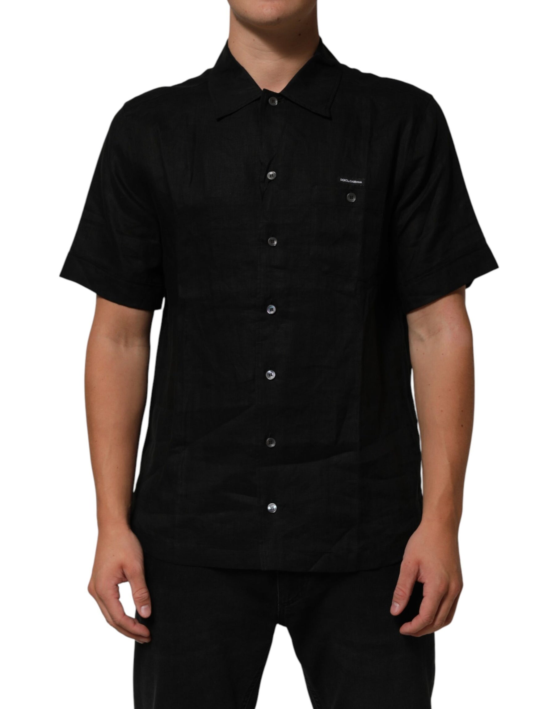 Carhartt Wip Black Linen Collared Short Sleeve Polo Shirt | Regal Royce