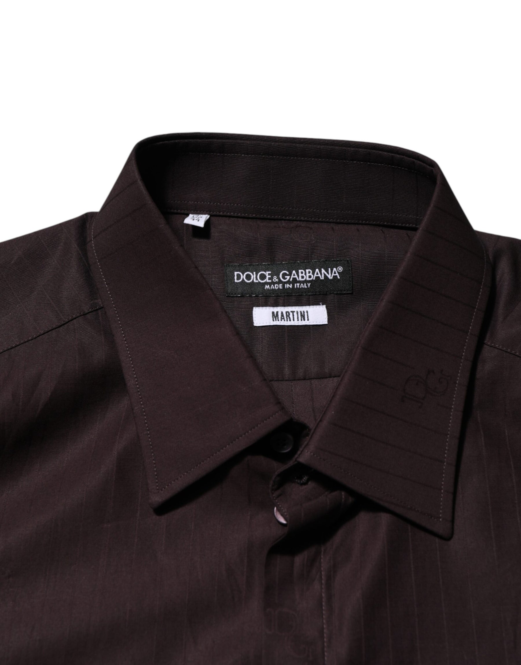 Dolce & Gabbana Brown Cotton LongSleeve MARTINI Dress  Shirt | Regal Royce
