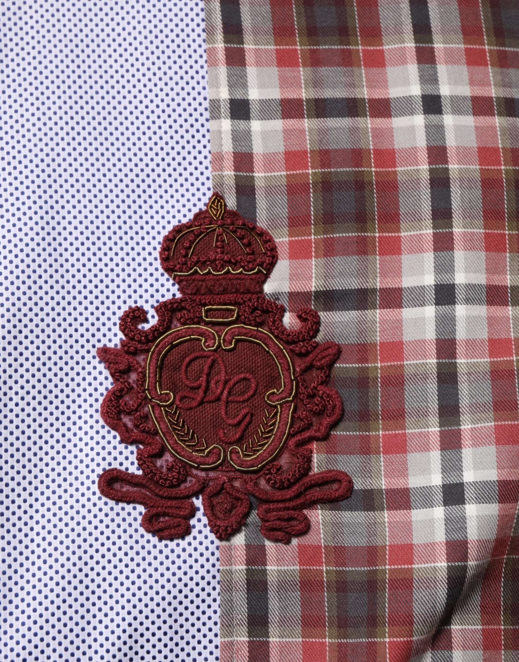 Dolce & Gabbana Multicolor Cotton Collared Checkered Shirt | Regal Royce