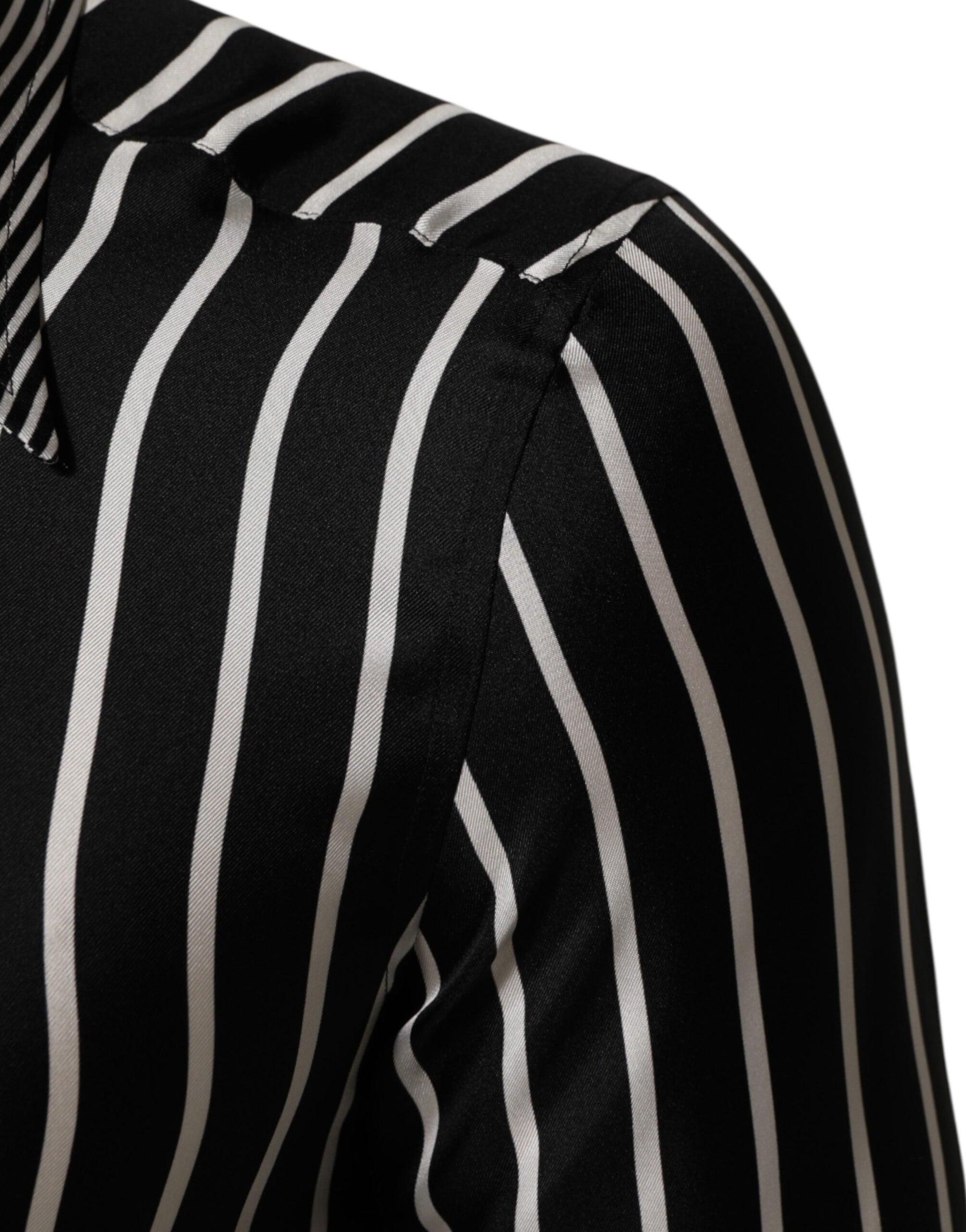 Dolce & Gabbana Black White Stripes Men MARTINI Dress Shirt | Regal Royce