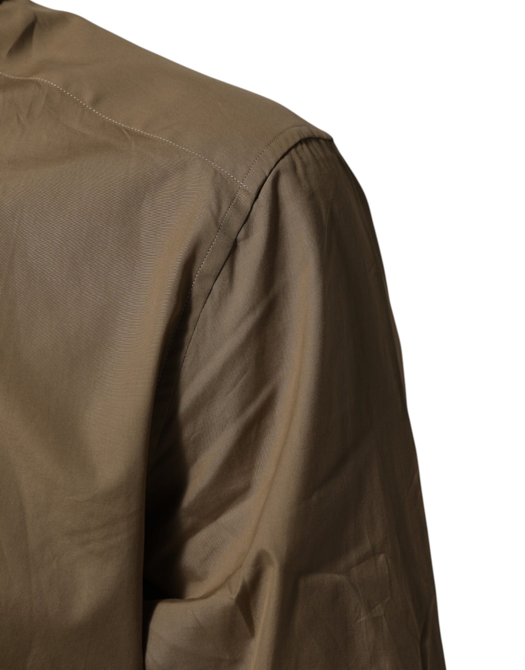 Dolce & Gabbana Brown Cotton Collared Men GOLD Dress Shirt | Regal Royce