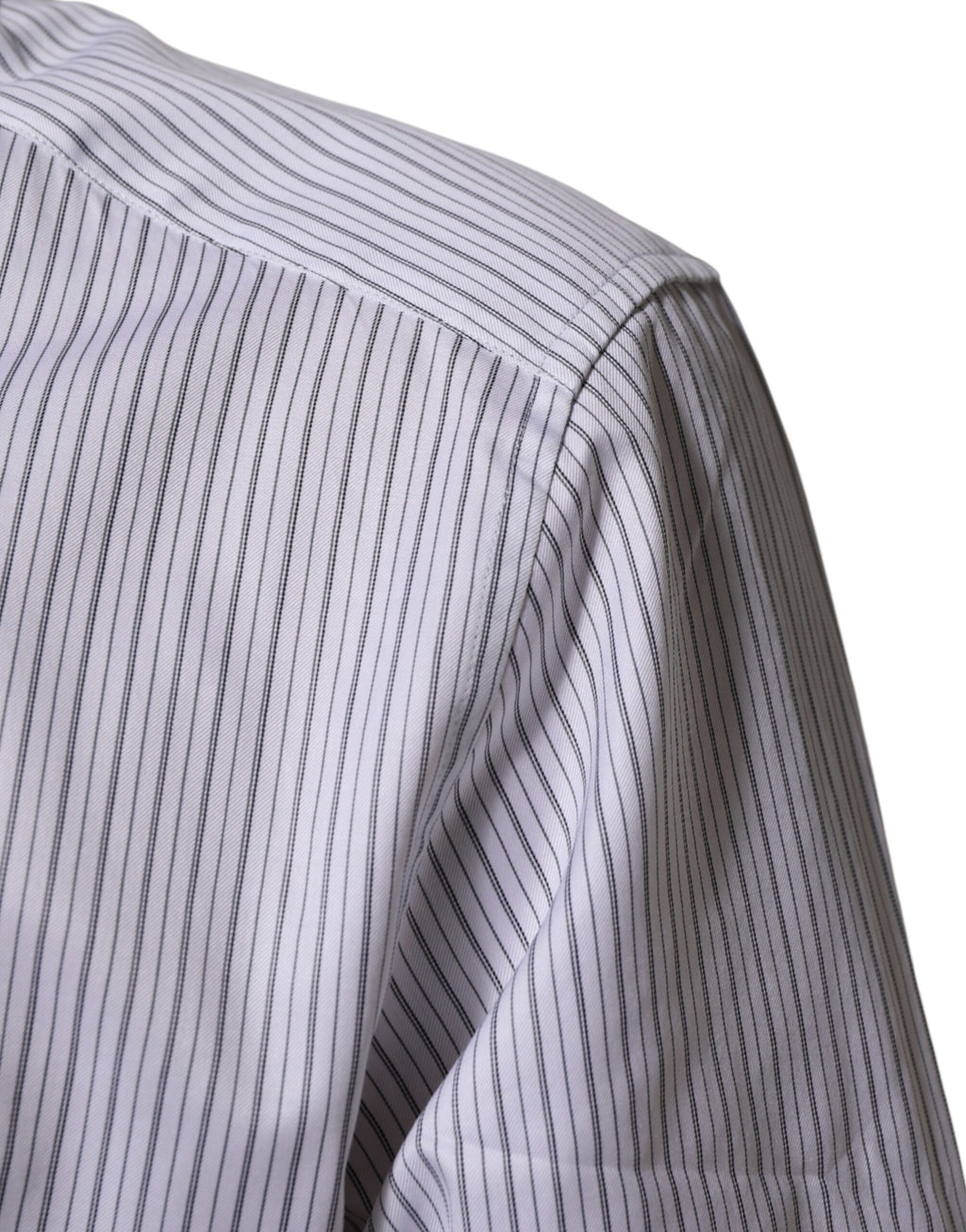 Dolce & Gabbana White Stripes Cotton Men GOLD Dress Shirt