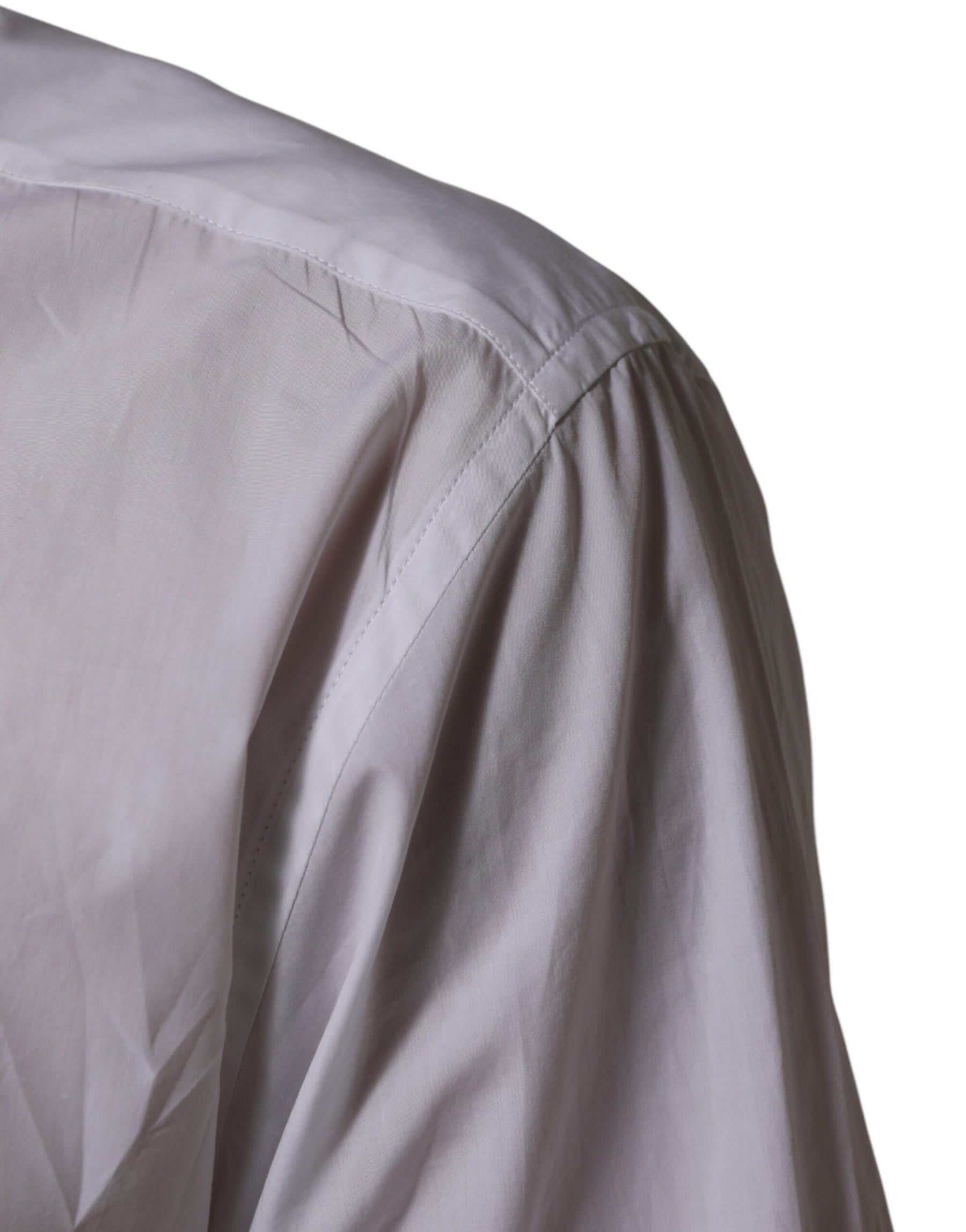 Dolce & Gabbana White Cotton Collared Men MARTINI Dress Shirt | Regal Royce