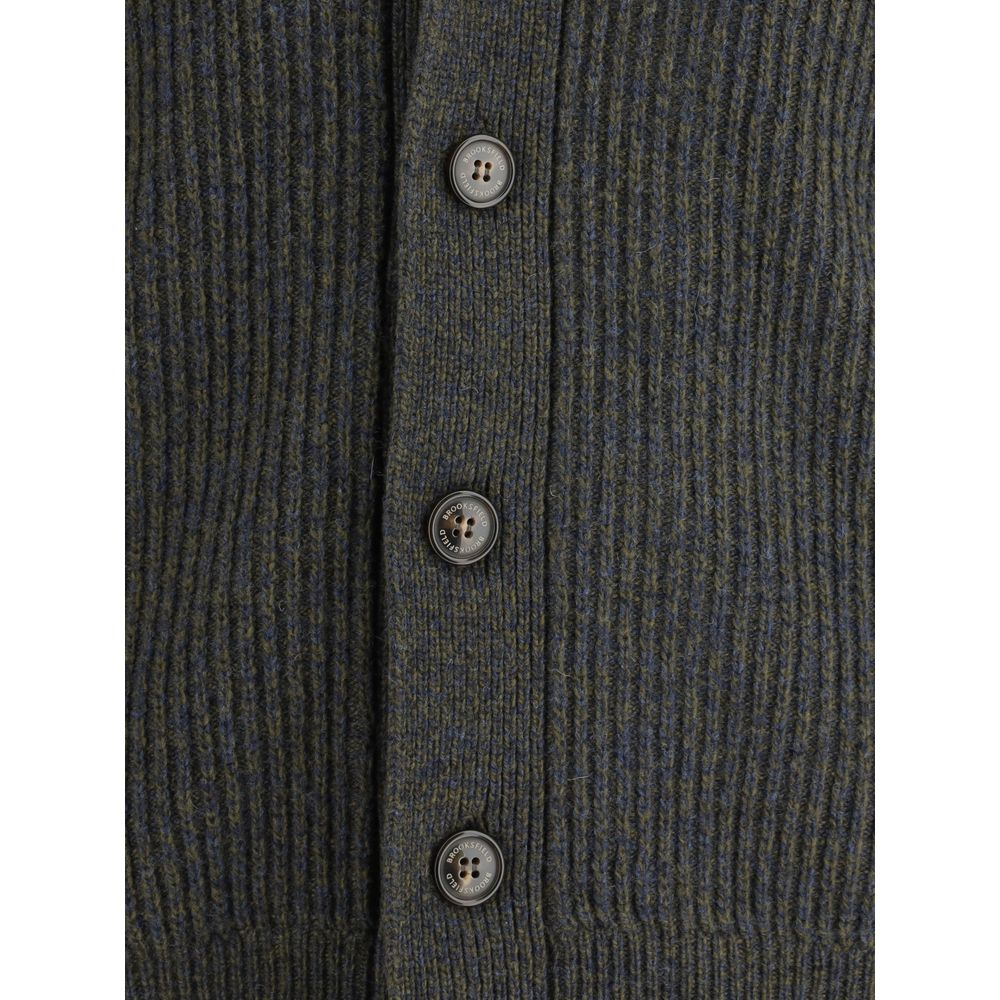 Brooksfield Bicolor Fleece Wool Cardigan | Regal Royce