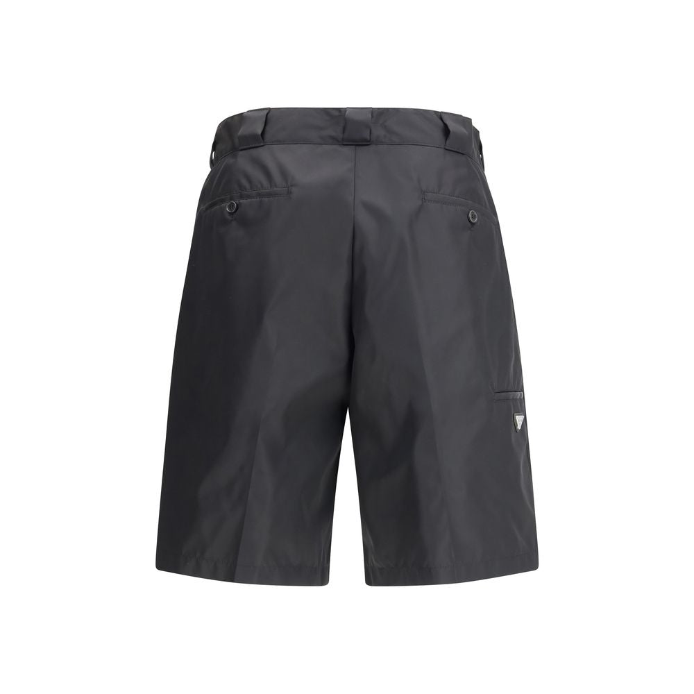 Prada Black Recycled Polyamide Bermuda Shorts | Regal Royce
