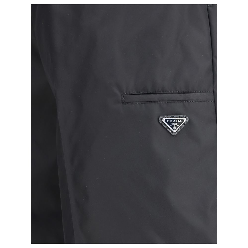 Prada Black Recycled Polyamide Bermuda Shorts | Regal Royce