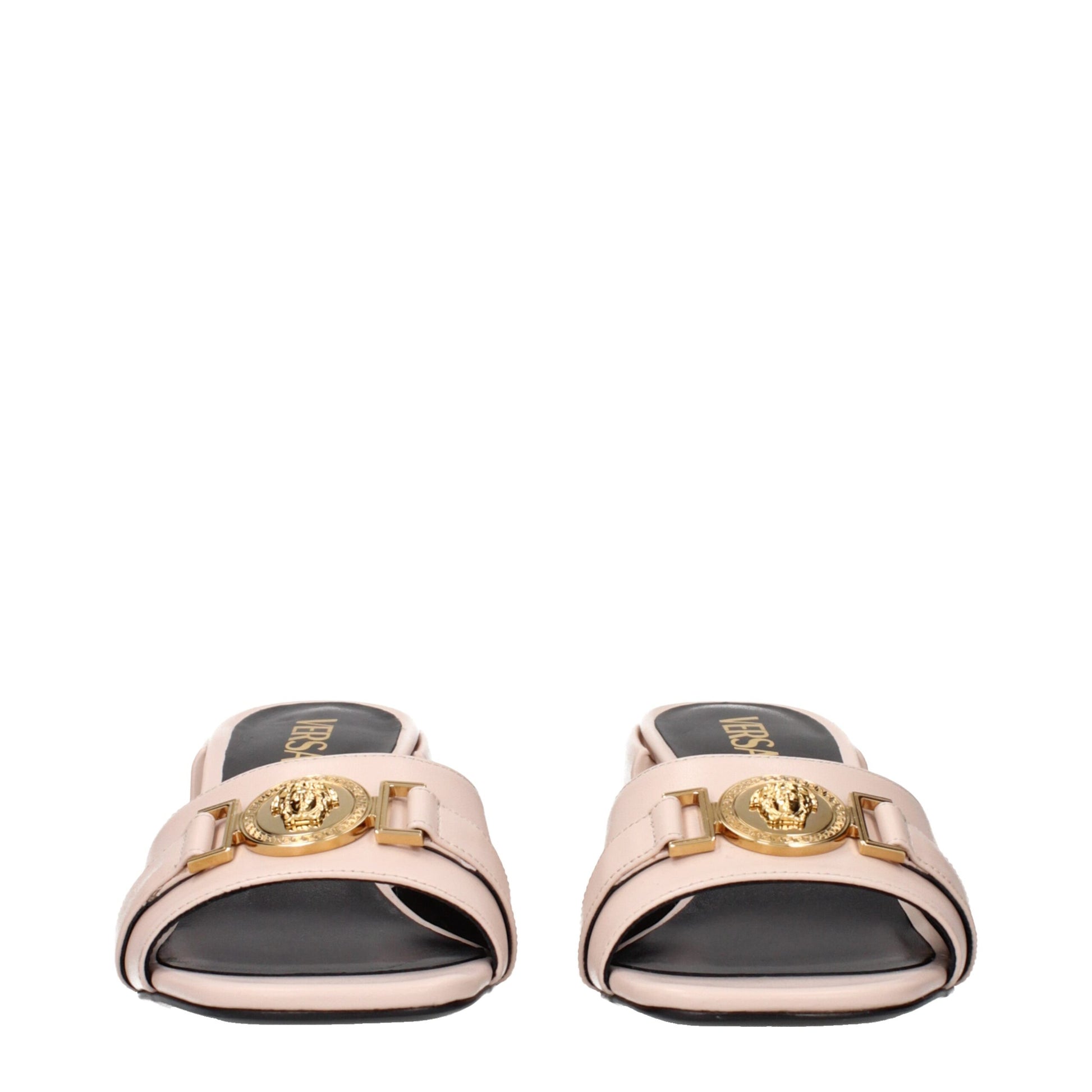 Versace Pink Leather Platform Sandals