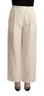 Jucca Off White Cotton High Waist Straight Women Trouser | Regal Royce