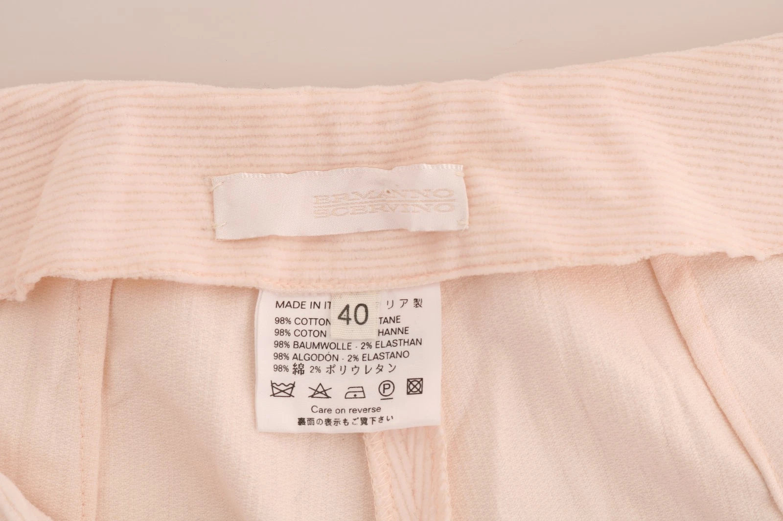 Ermanno Scervino Beige Cotton Stretch Straight Trousers Pants | Regal Royce