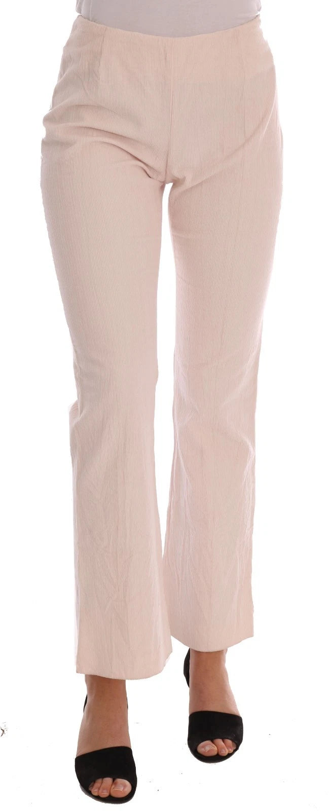 Ermanno Scervino Beige Cotton Stretch Straight Trousers Pants | Regal Royce