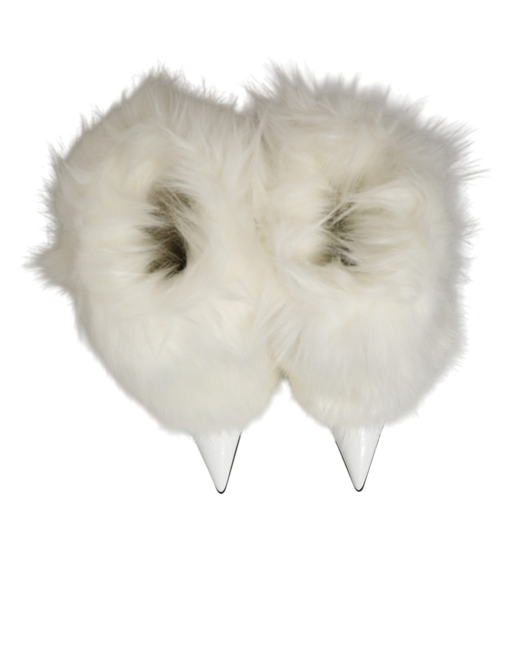 Dolce & Gabbana White Fur Pointed Knee High Stiletto Boots Shoes | Regal Royce