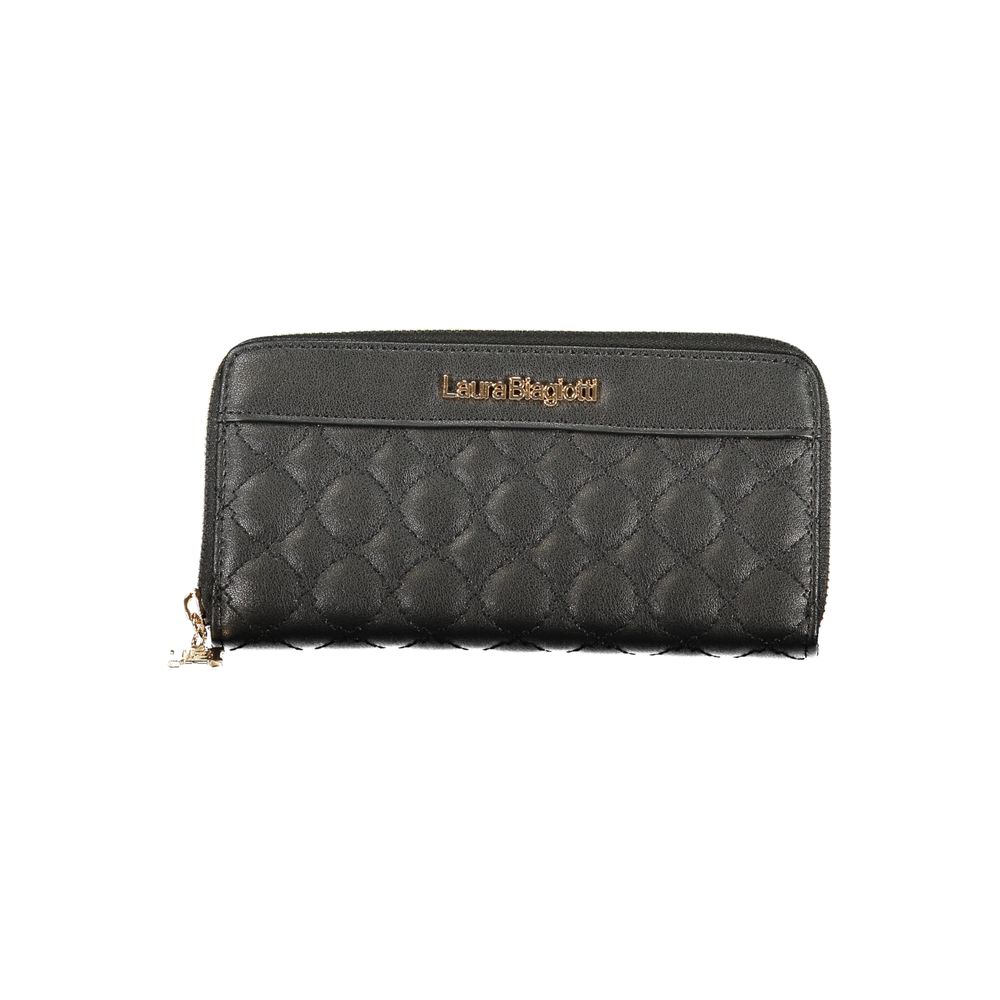 Laura Biagiotti Black Polyurethane Women Wallet | Regal Royce
