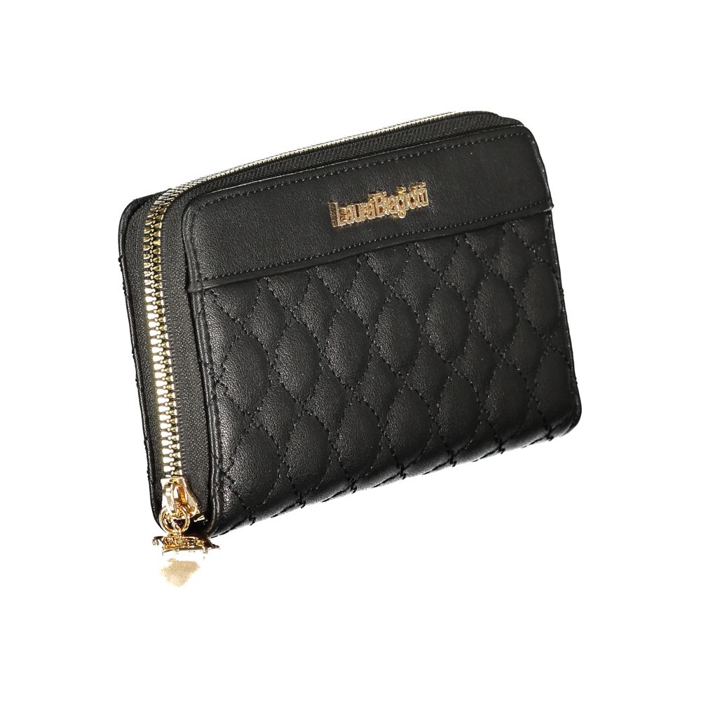 Laura Biagiotti Black Polyurethane Women Wallet | Regal Royce