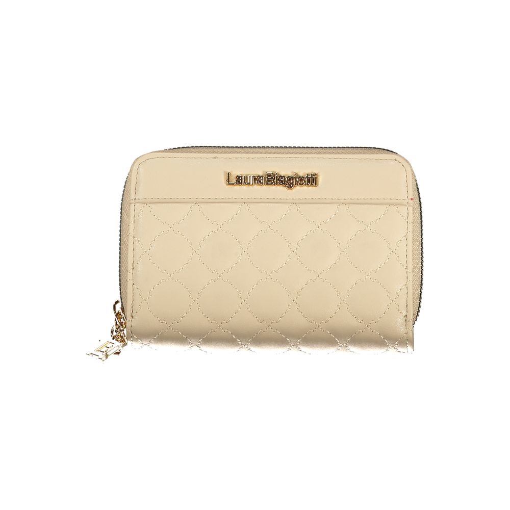 Laura Biagiotti Beige Polyurethane Women Wallet | Regal Royce