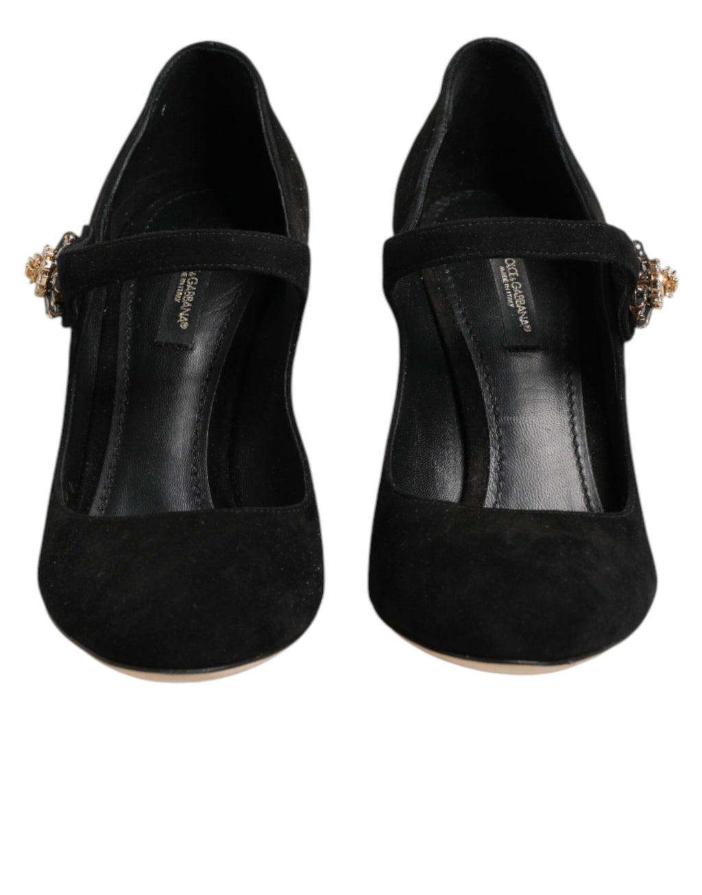 Dolce & Gabbana Black Embellsihed High Heels MARY JANES Shoes