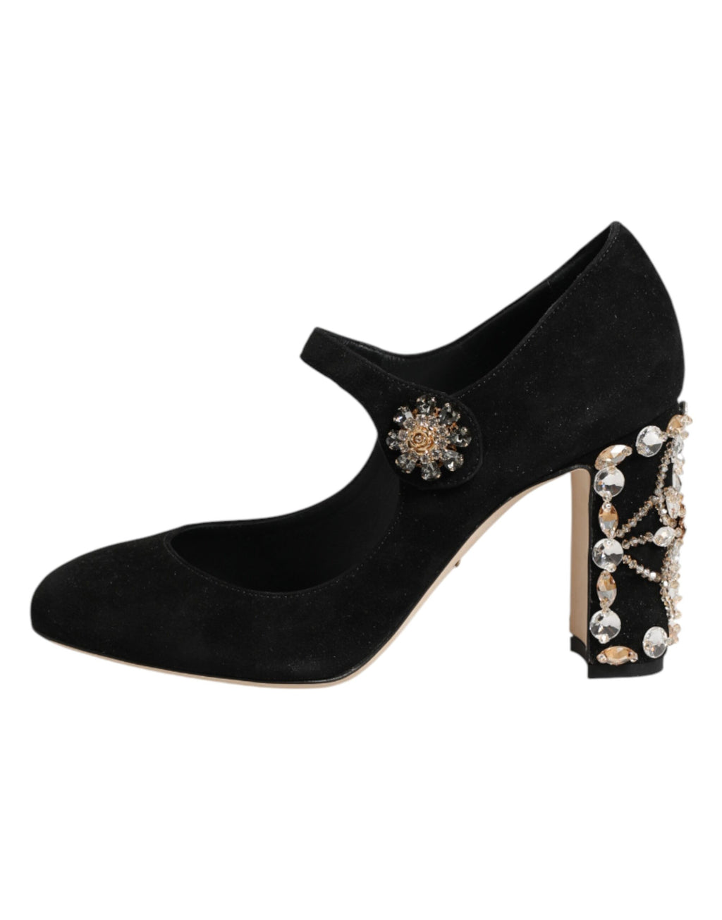 Dolce & Gabbana Black Embellsihed High Heels MARY JANES Shoes