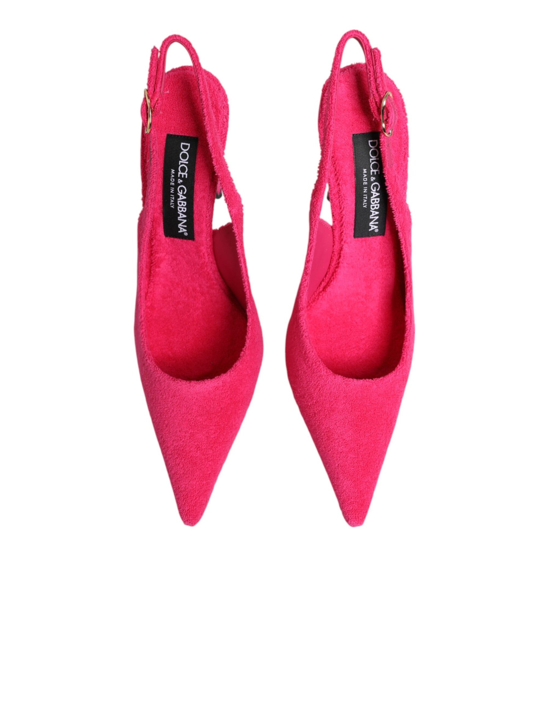 Dolce & Gabbana Pink Suede High Heels Slingback Shoes | Regal Royce