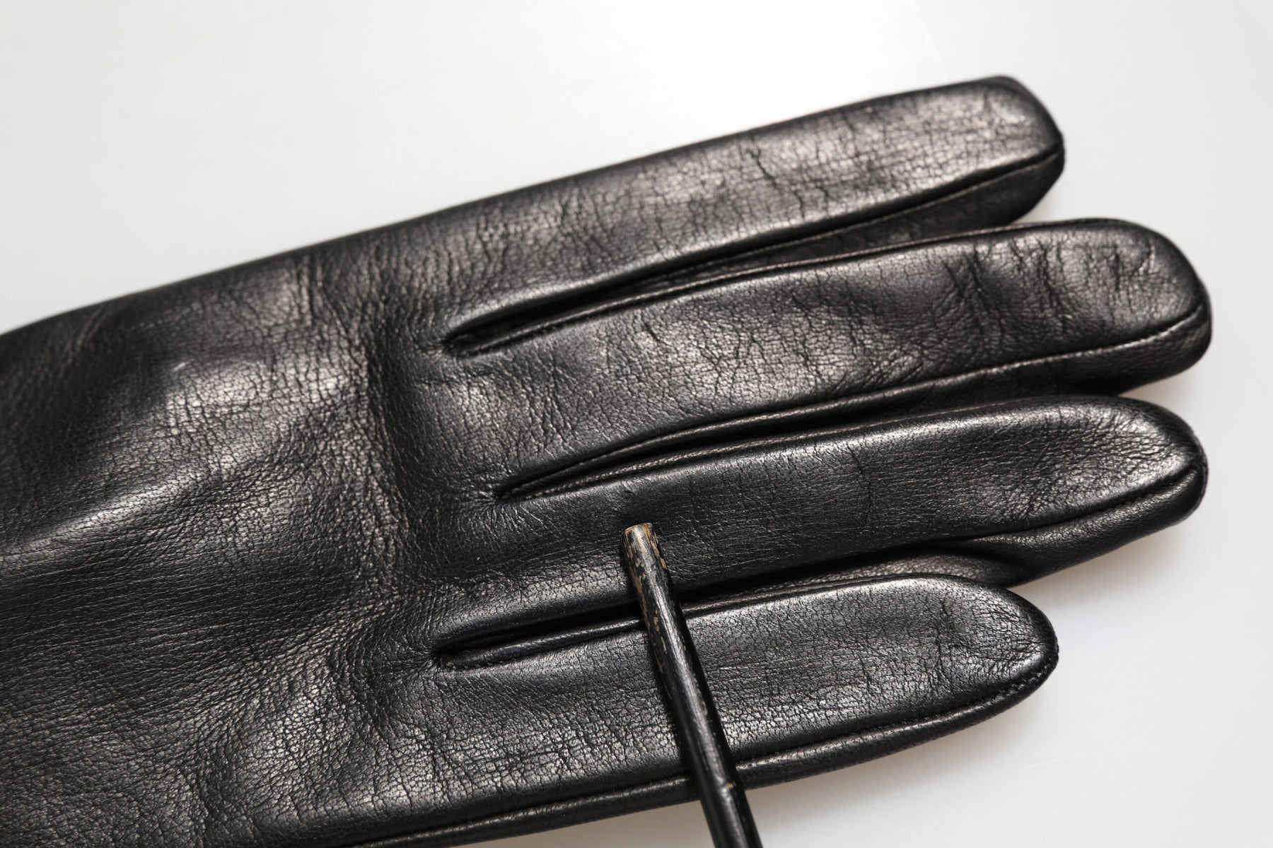 Dolce & Gabbana Black Leather Embellished Long Mitten Gloves | Regal Royce
