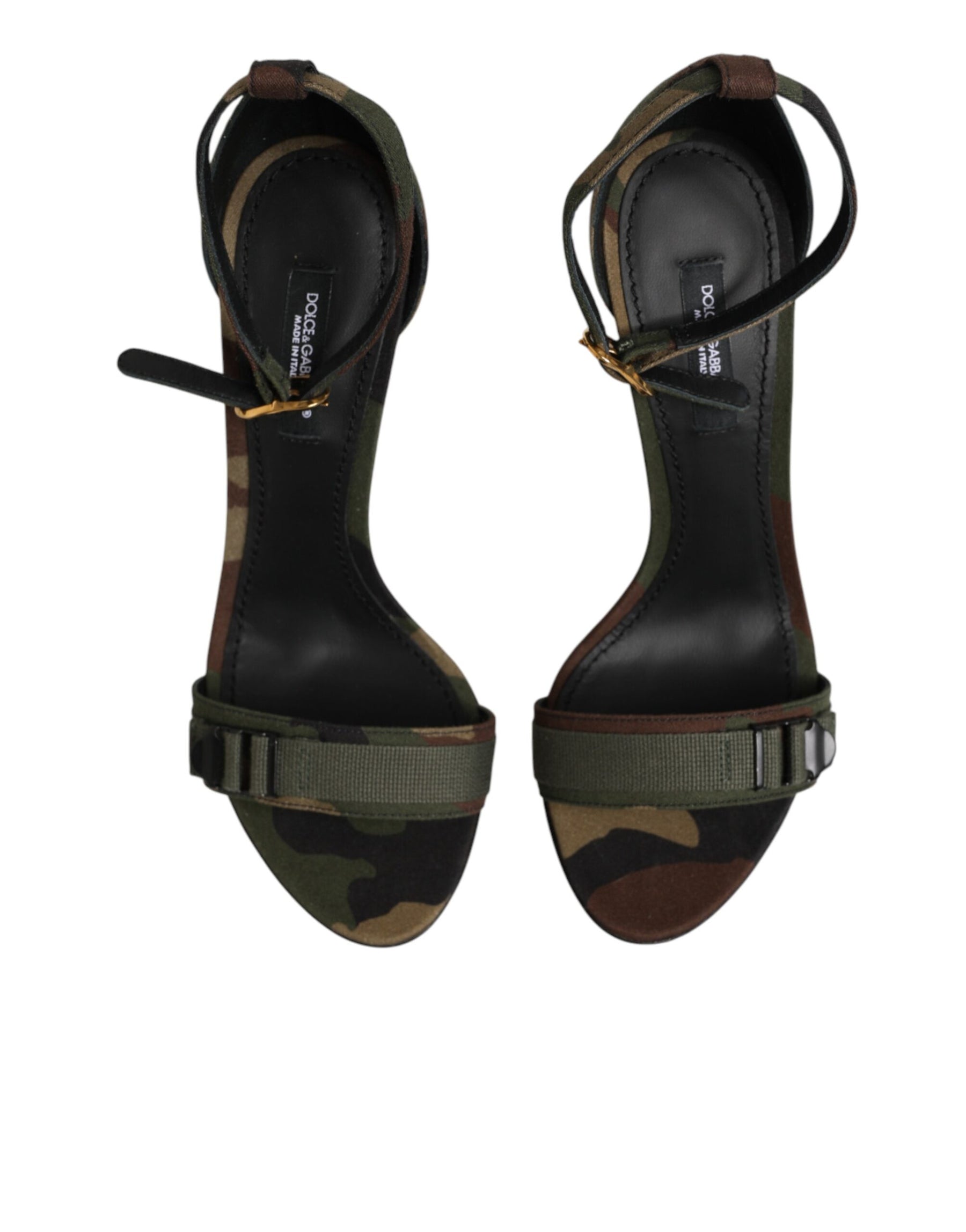Dolce & Gabbana Multicolor DG Logo Heels Camouflage Sandals Shoes | Regal Royce