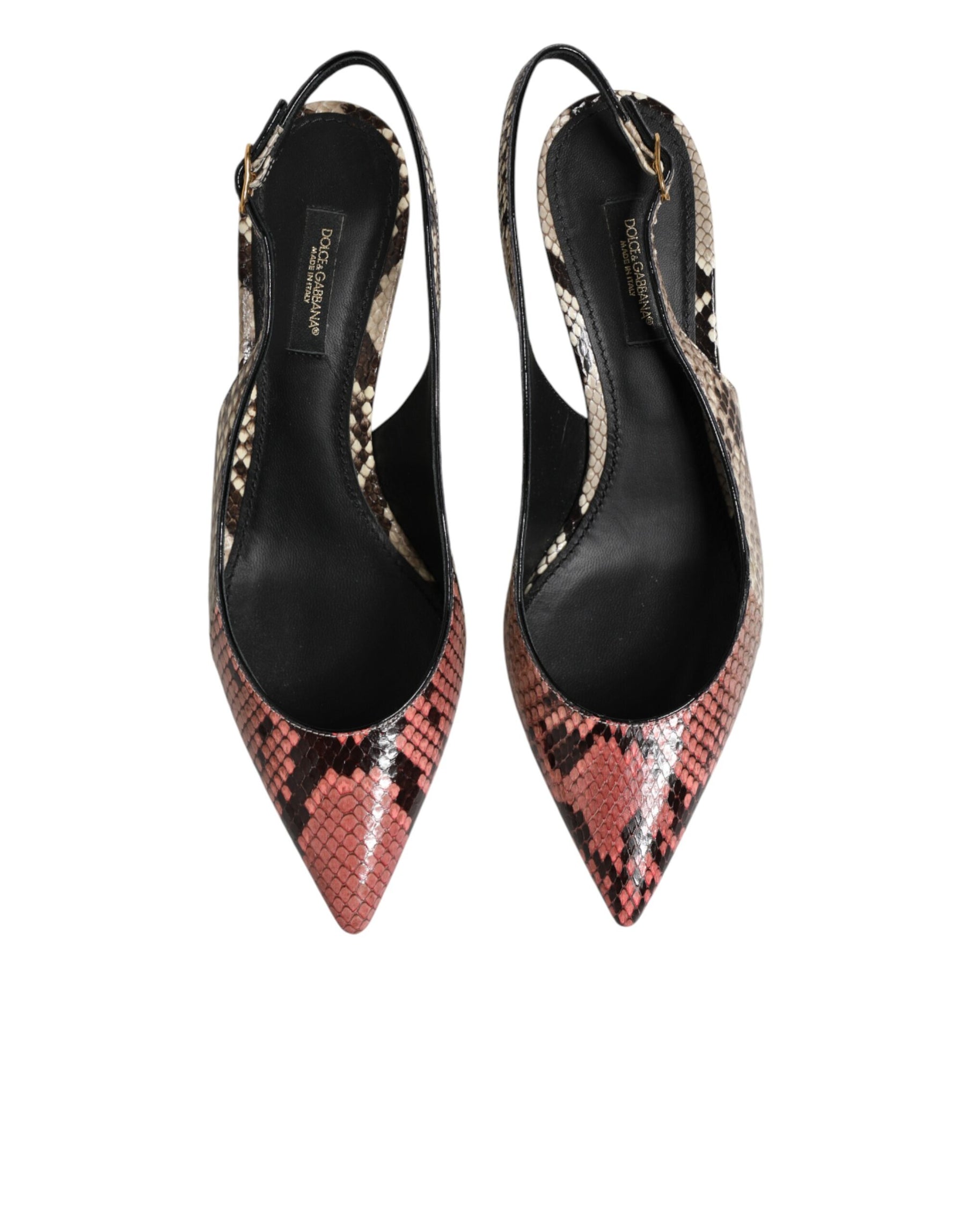 Dolce & Gabbana Multicolor Leather Heels Slingback  Shoes | Regal Royce