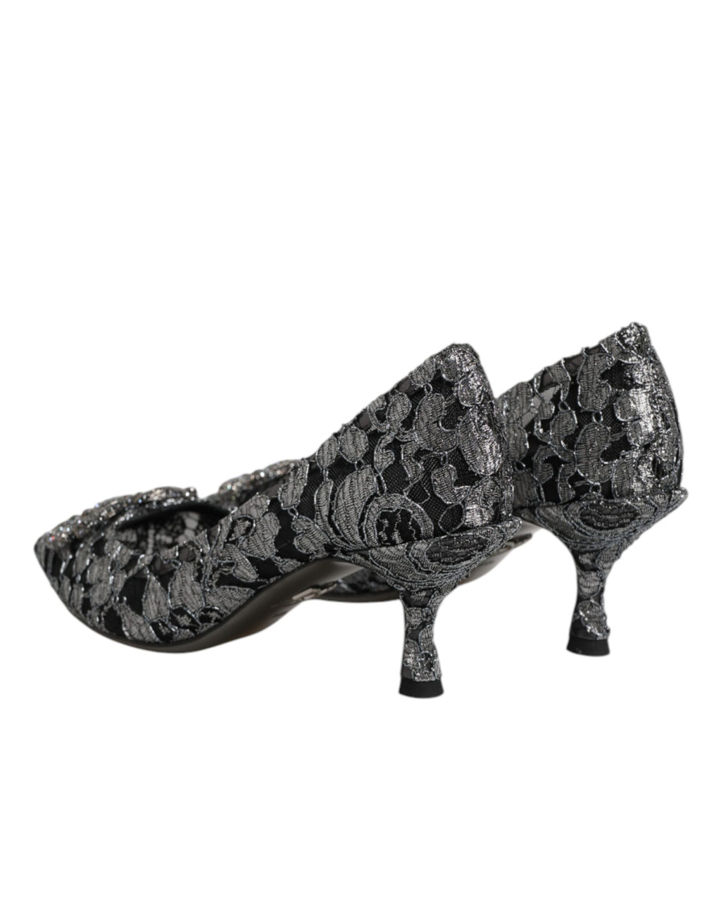 Dolce & Gabbana Silver Lace DG Amore Heels Pumps Shoes