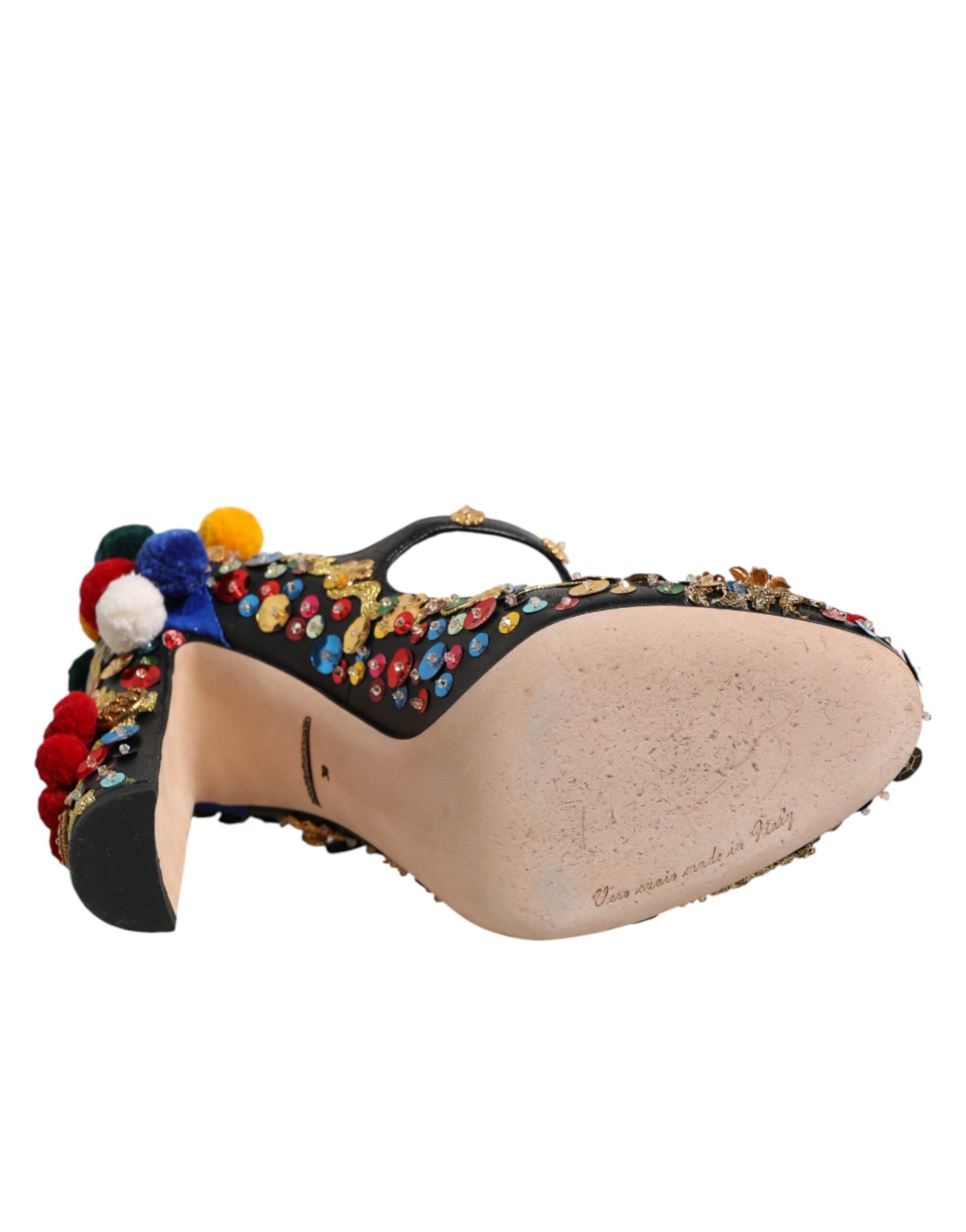 Dolce & Gabbana Black Gold Embellished MARY JANES Pumps  Shoes | Regal Royce