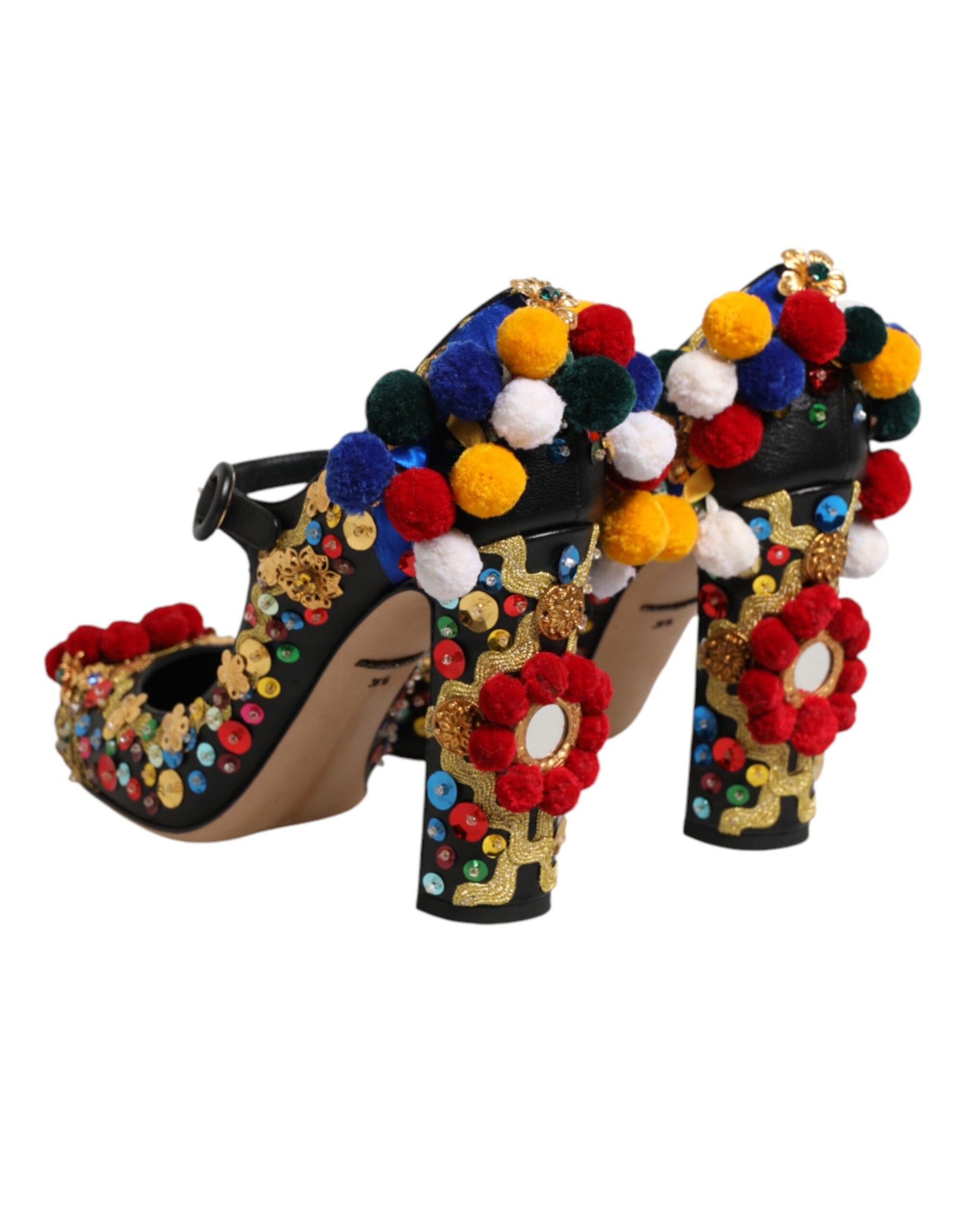 Dolce & Gabbana Black Gold Embellished MARY JANES Pumps  Shoes | Regal Royce