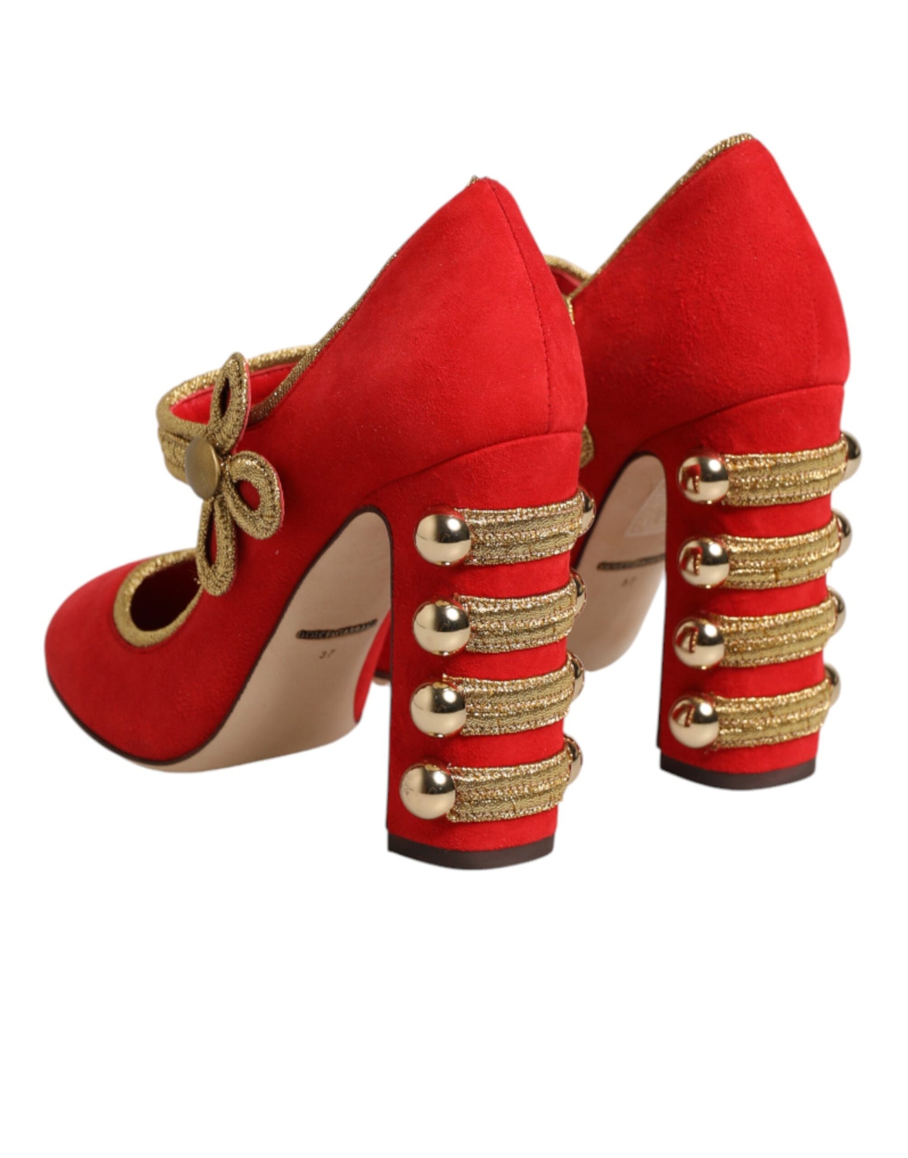Dolce & Gabbana Red Embellished MARY JANES Pumps  Shoes | Regal Royce
