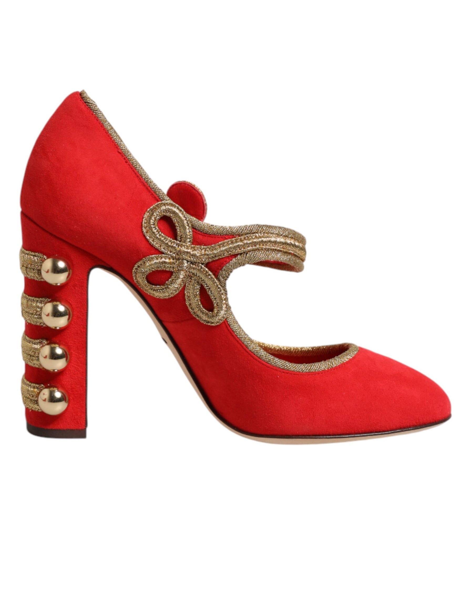 Dolce & Gabbana Red Embellished MARY JANES Pumps  Shoes | Regal Royce