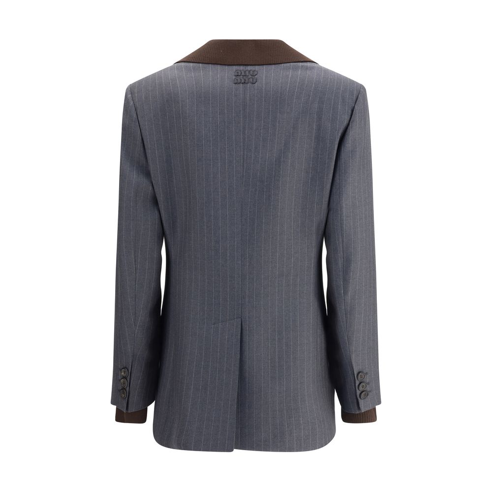 Miu Miu Gray Fleece Wool Blazer | Regal Royce