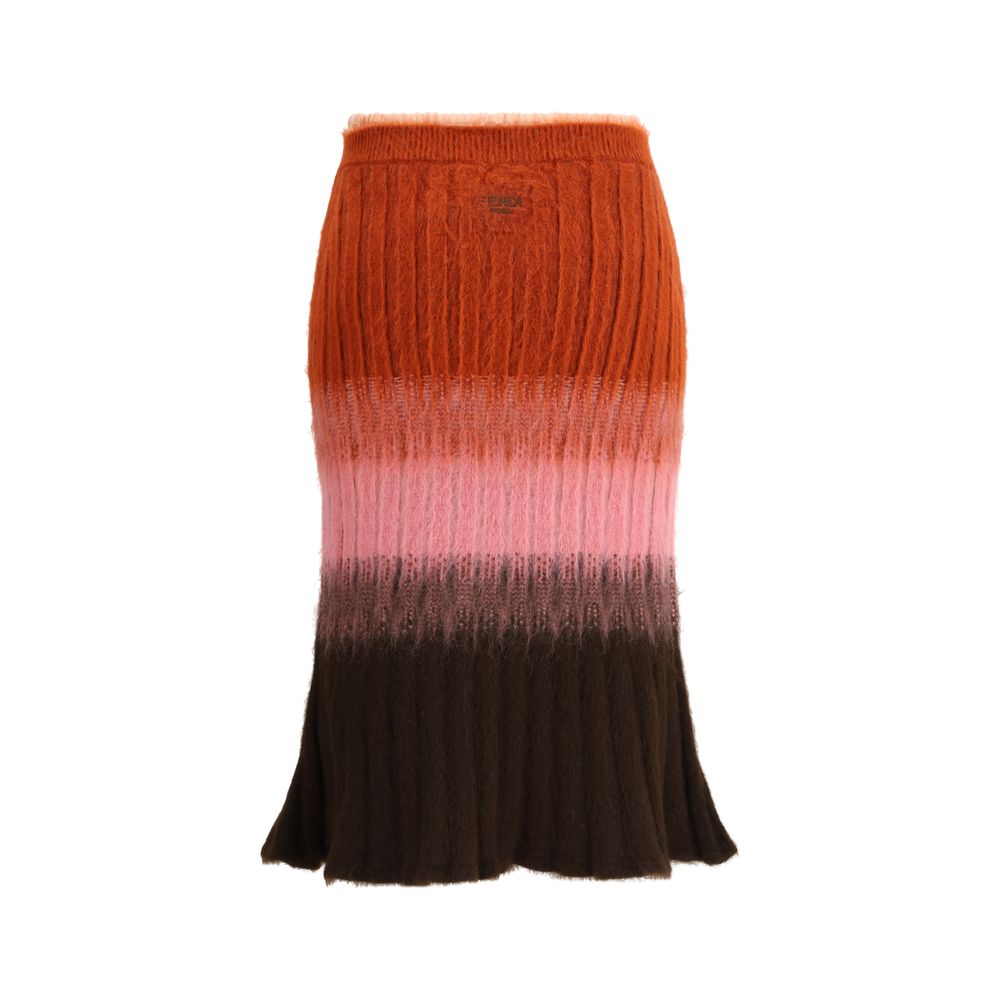 Fendi Multicolor Mohair Midi Skirt | Regal Royce