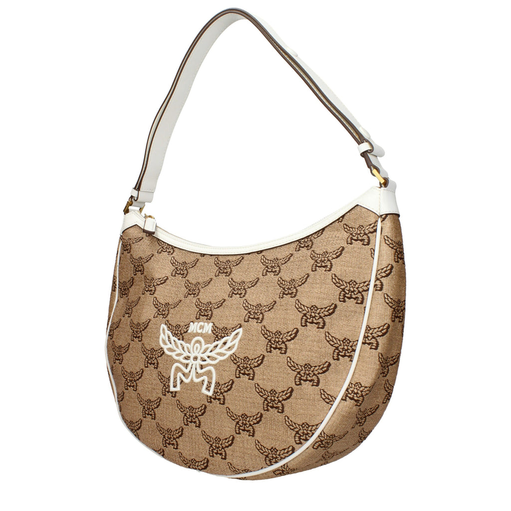 MCM Beige Raffia Shoulder Bag