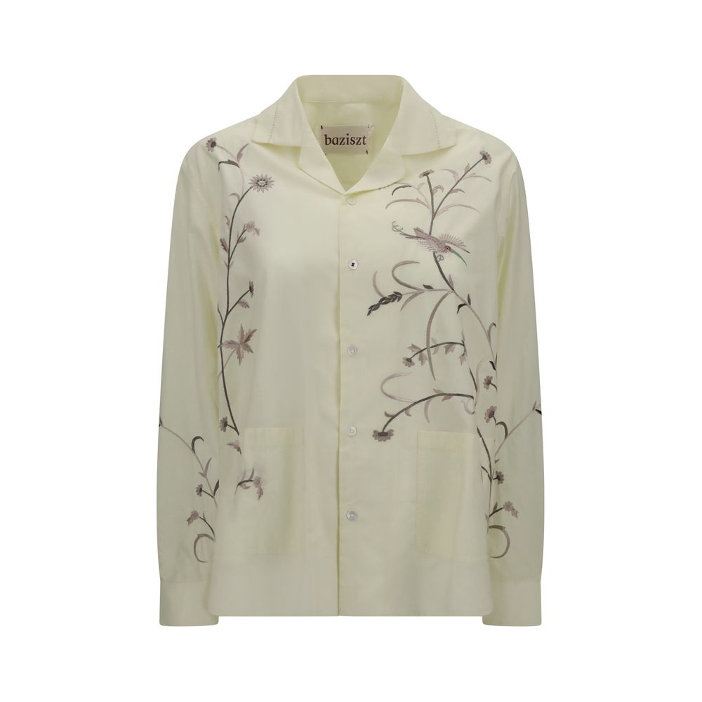 Baziszt Yellow Cotton Pattern Shirt