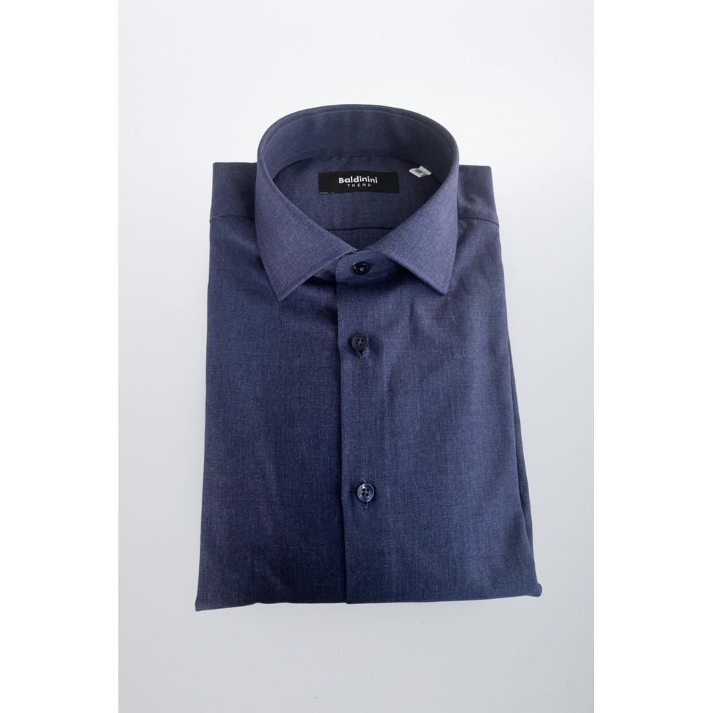 Baldinini Trend Blue Cotton Men Shirt | Regal Royce