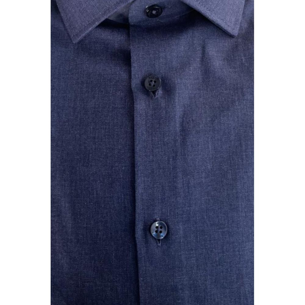 Baldinini Trend Blue Cotton Men Shirt | Regal Royce