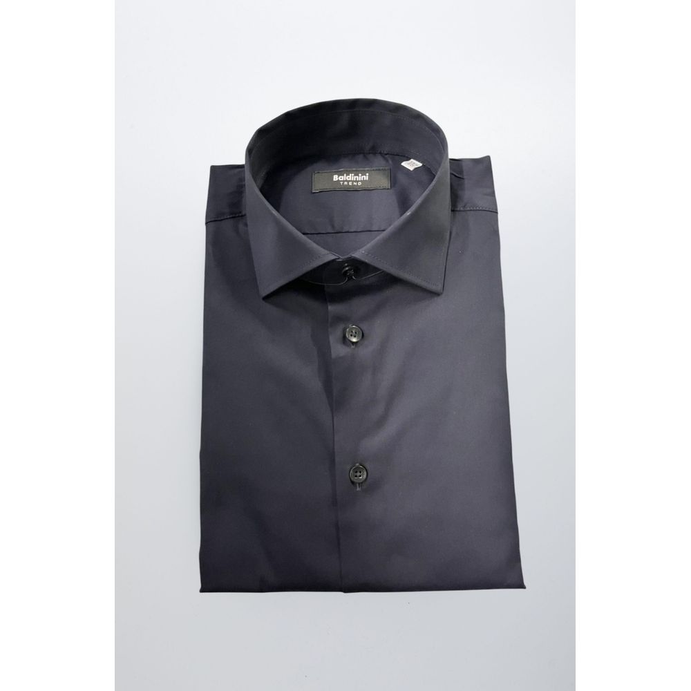 Baldinini Trend Black Cotton Men's Shirt | Regal Royce