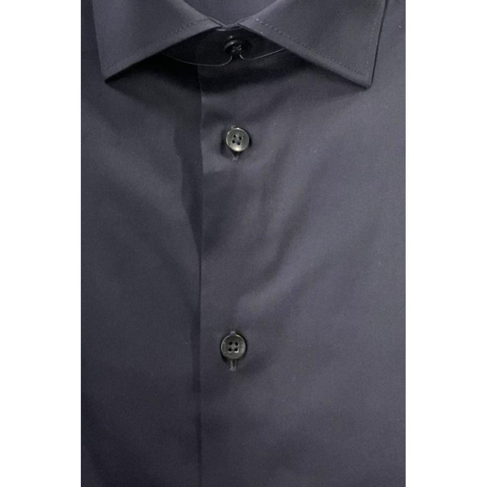 Baldinini Trend Black Cotton Men's Shirt | Regal Royce