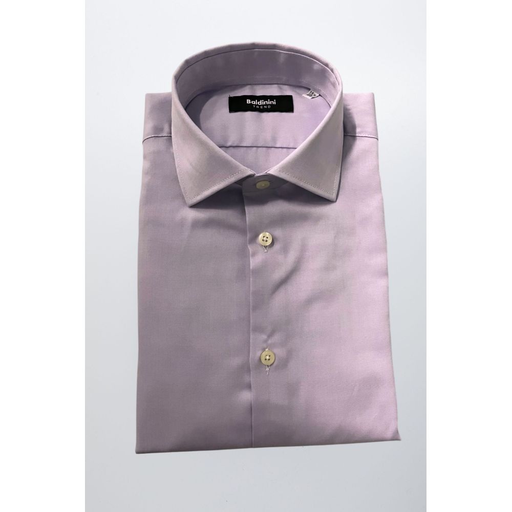 Baldinini Trend Purple Cotton Men Shirt | Regal Royce