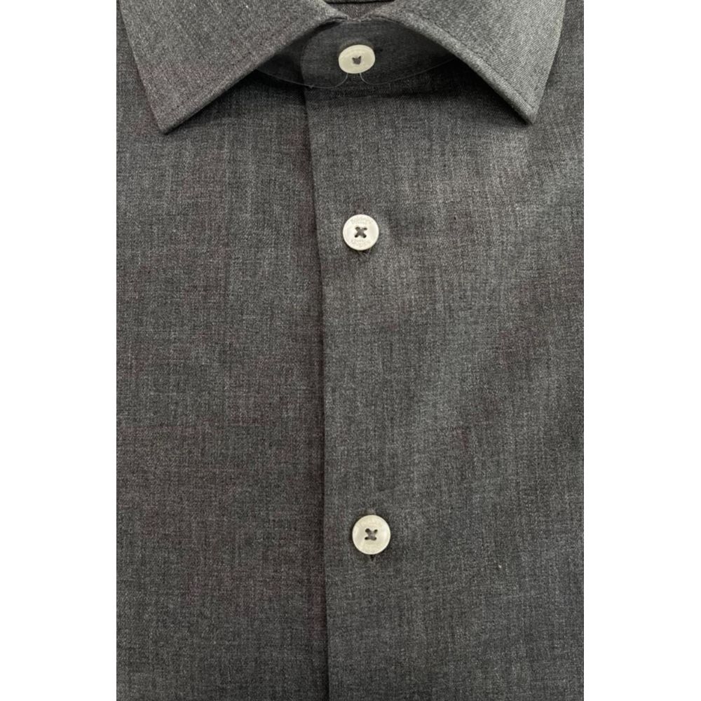 Baldinini Trend Gray Cotton Men's Shirt | Regal Royce