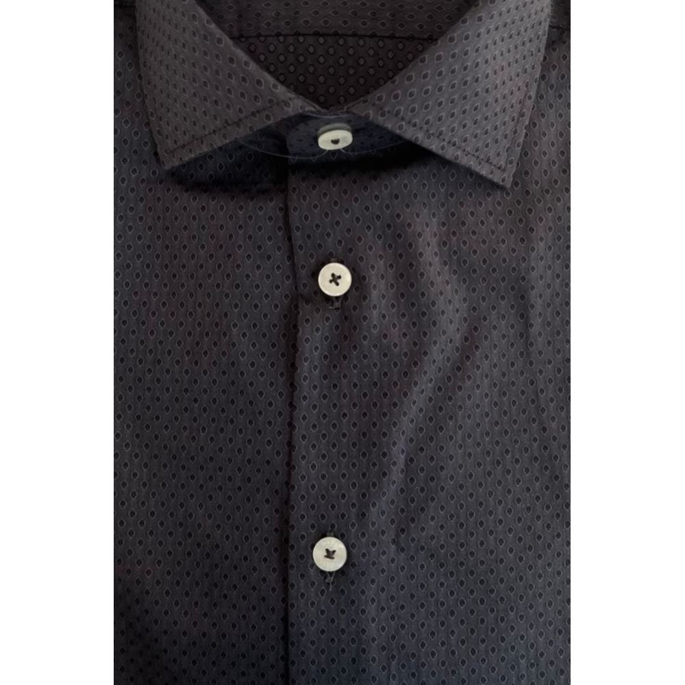 Baldinini Trend Gray Cotton Men Shirt | Regal Royce