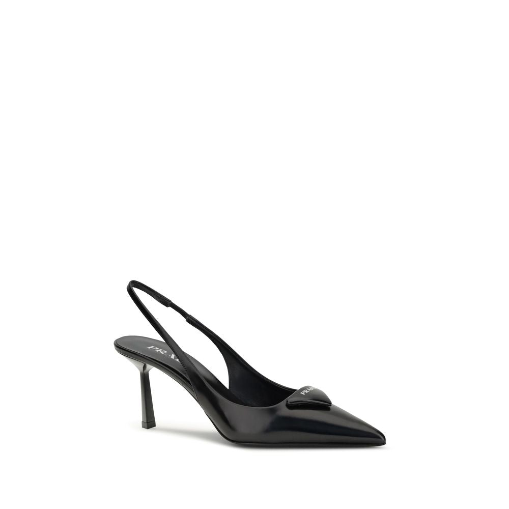 Prada Black Calf Leather Bos Taurus High Heel Pumps | Regal Royce