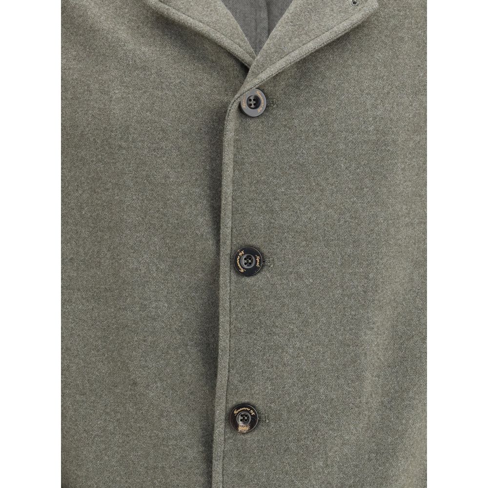 Finamore Bicolor Fleece Wool Coat | Regal Royce