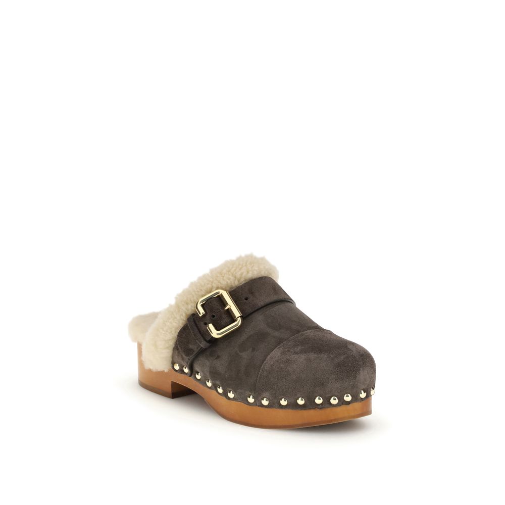 Chloé Brown Lamb Ovis Aries Aries Clogs | Regal Royce